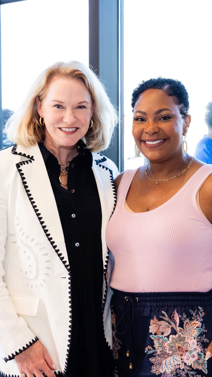 Interior designers and television personalities Libby Langdon (left) and Arianne Bellizaire.