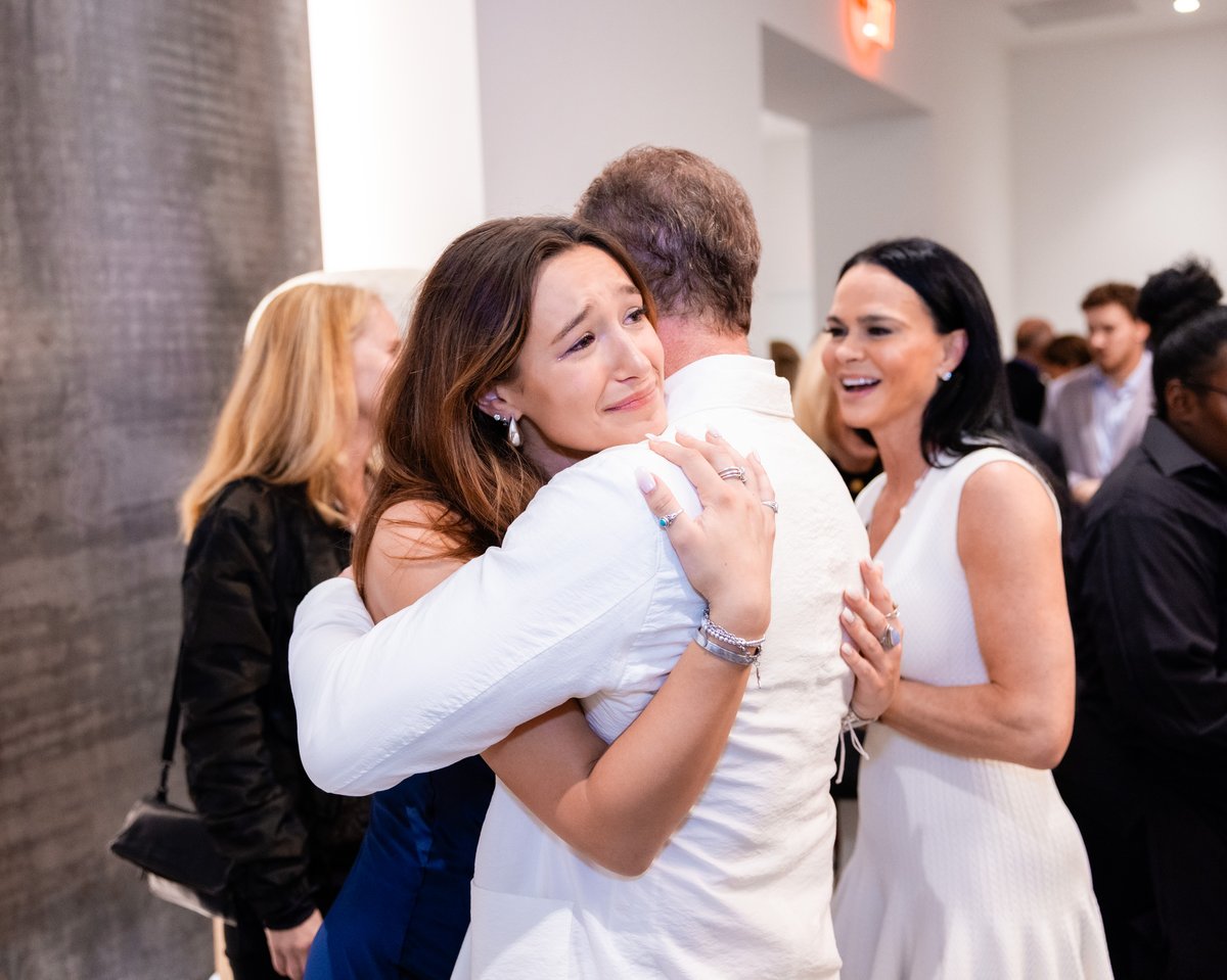 Annabella Bernhardt embraces dad Alex Bernhardt, Jr.