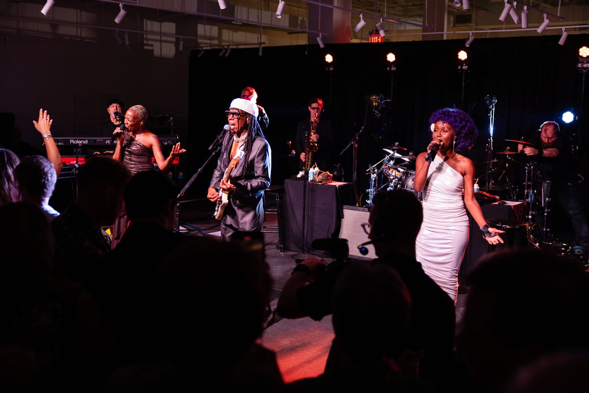  Nile Rodgers & CHIC performed songs from Rodgers' extensive catalog for 90 minutes in the new Bernhardt showroom.